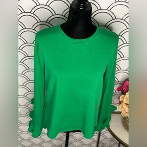 Blushing Heart Bell Sleeve Blouse Green